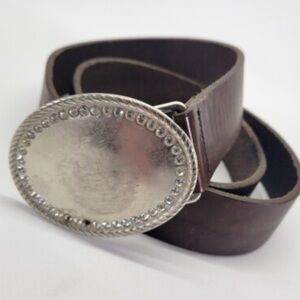 Vintage Abercrombie & Fitch Brown Belt with Silver Buckle